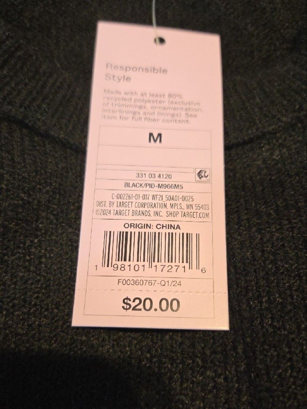 Black Cropped Crewneck Sweater - Picture 6 of 7